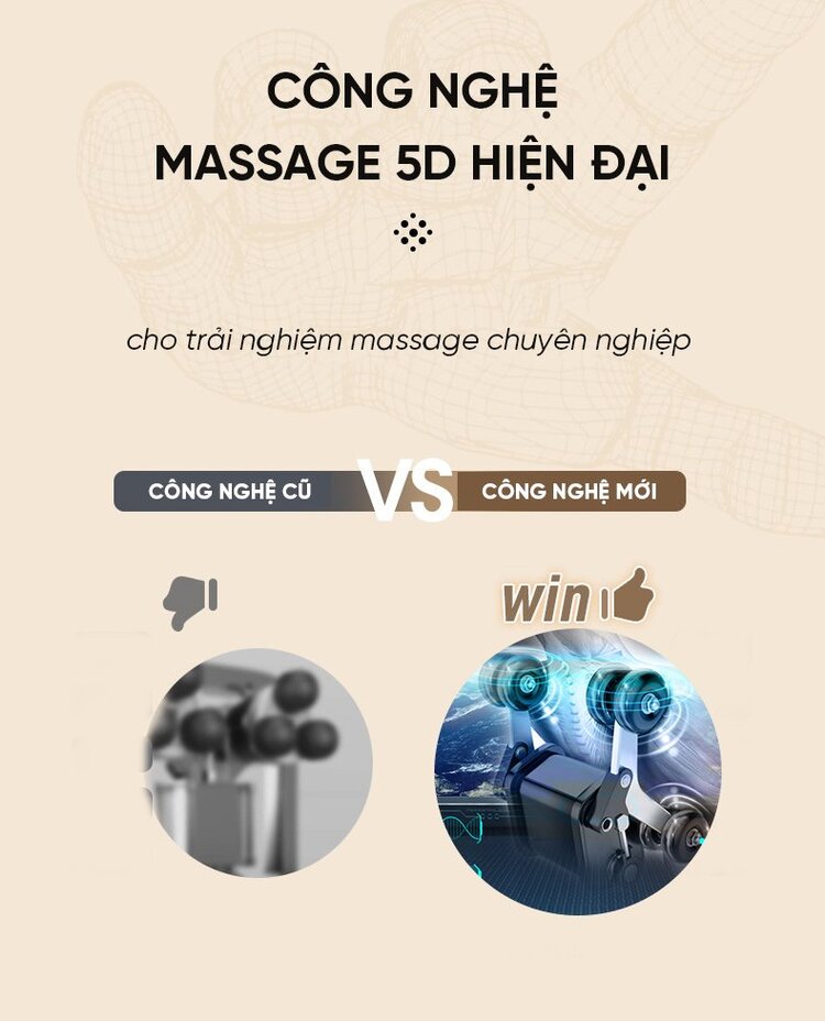 Ghế massage Queen Crown QL008 ứng dụng công nghệ massage 5D