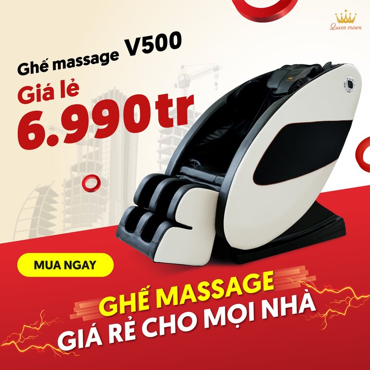 Mua ghế massage Queen Crown QC V500 giá tốt